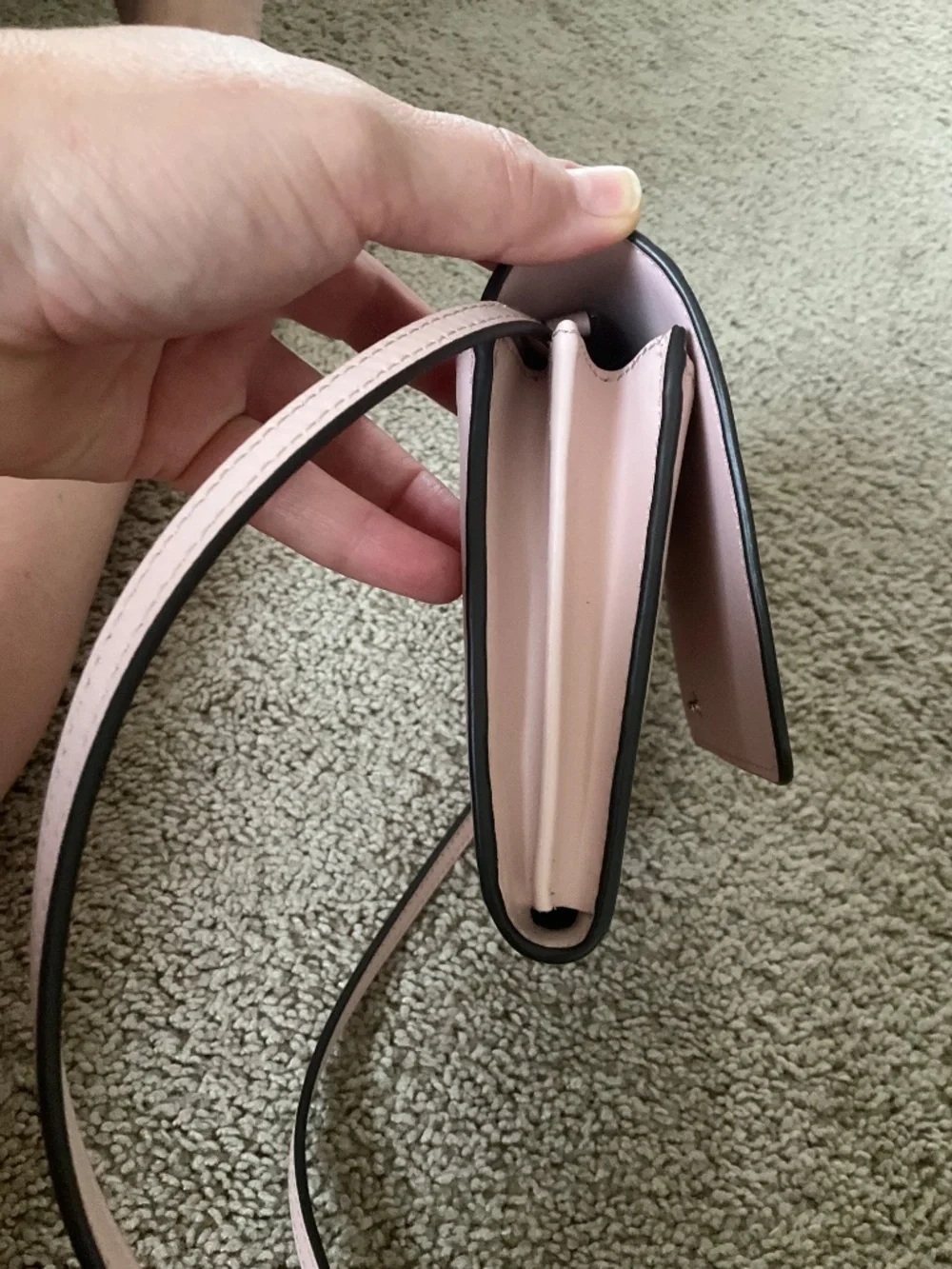 Kate Spade Perry Saffiano Leather Chalk Pink Crossbody Bag